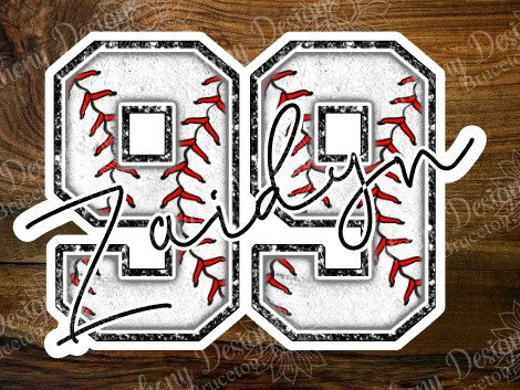 Personalized Baseball Player Vinyl Sticker
