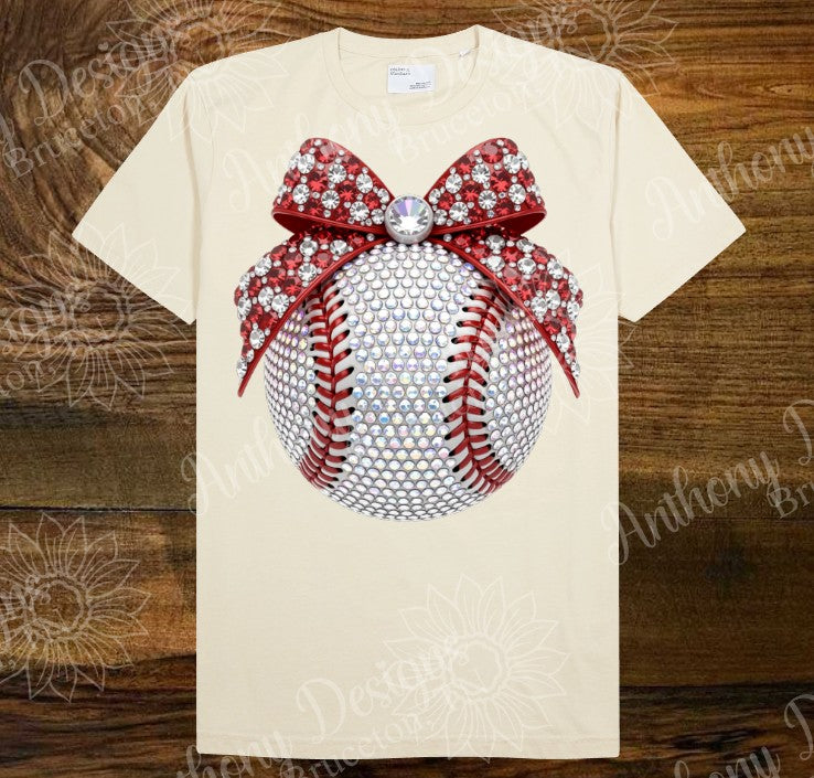 Faux Rhinestone Baseball shirt