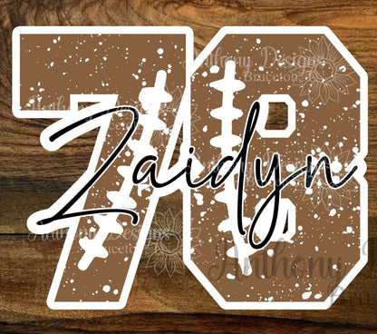 Personalized Football Player Vinyl Sticker