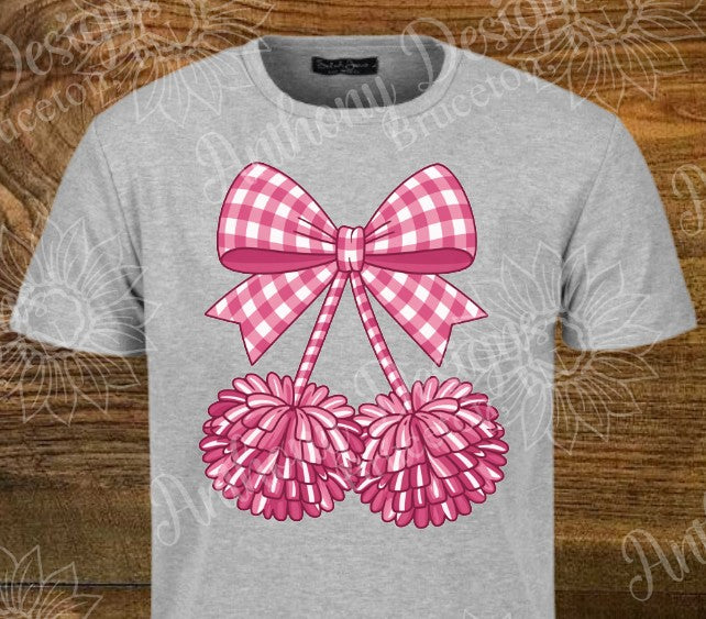 Cheer pink pom pom cherry inspired shirt