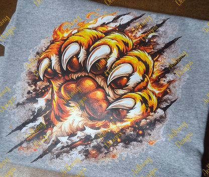Tiger Paw ripped designed shirt