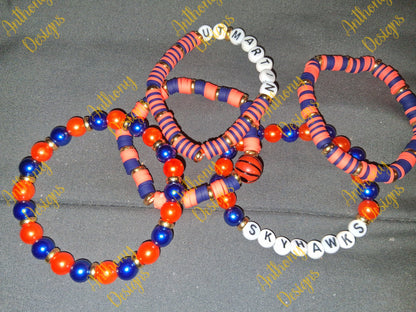 UT Martin Skyhawks basketball stacker set of 5 Bracelets