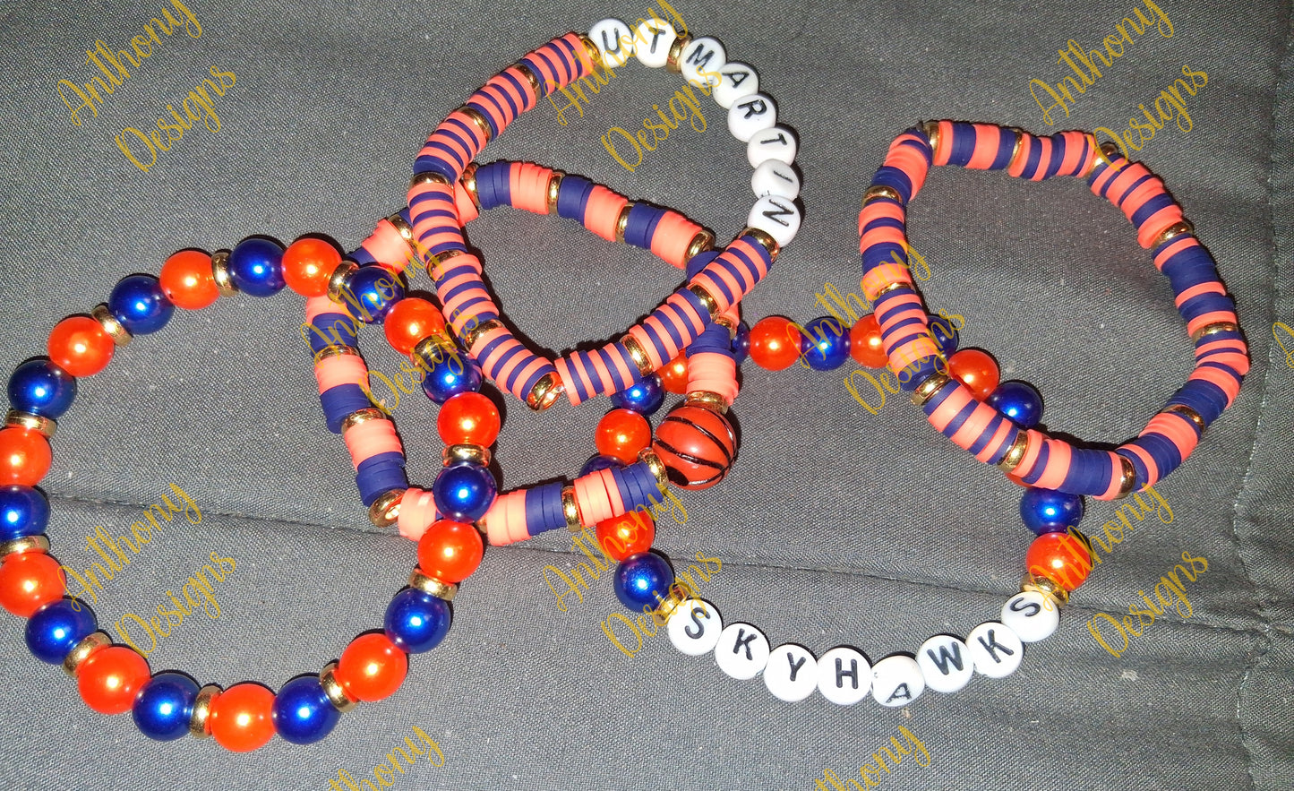UT Martin Skyhawks basketball stacker set of 5 Bracelets