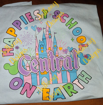 Happiest School On Earth with school name designed shirt  Personalize with your school name.