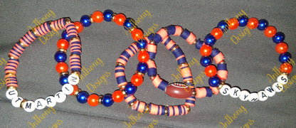UT Martin Skyhawks football stacker set of 5 Bracelets