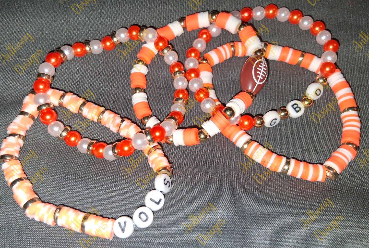 Tennessee stacker set of 5 Bracelets