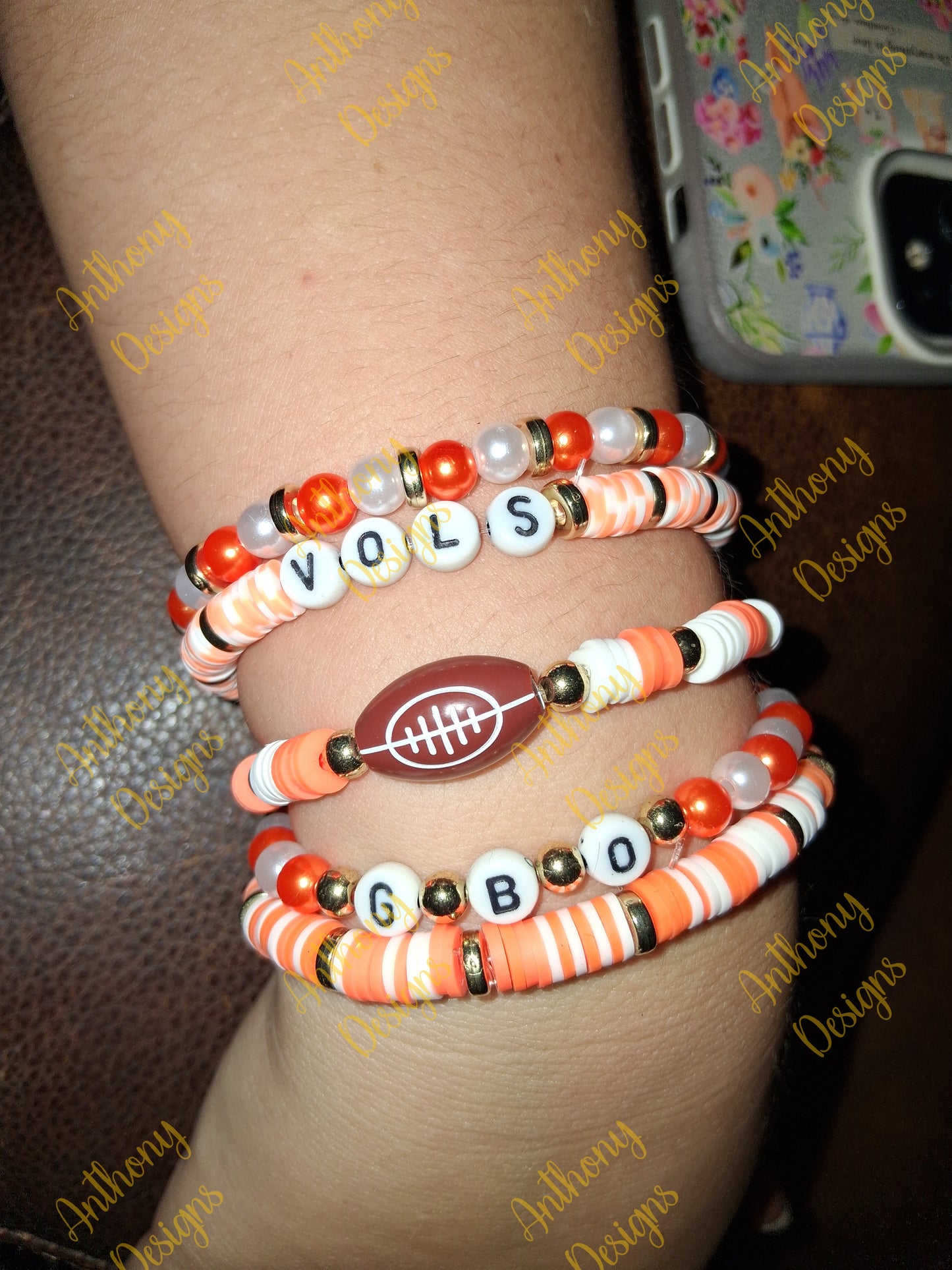 Tennessee stacker set of 5 Bracelets