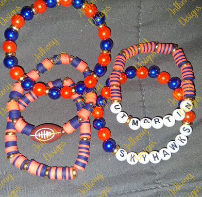 UT Martin Skyhawks football stacker set of 5 Bracelets