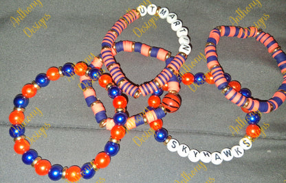 UT Martin Skyhawks basketball stacker set of 5 Bracelets
