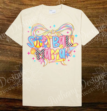 Softball Mama pastel colors shirt