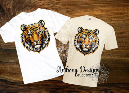 Tiger faux glitter mascot designed shirt
