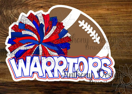 Personalized Cheerleader and Football Player Vinyl Sticker